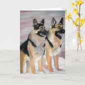 Deutsche Hirten in der Schneekarte Karte (Gelbe Blume)