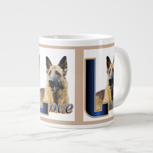 Deutsche Hirten LIEBE Geschenke Jumbo-Tasse (Vorderseite Rechts)