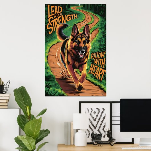 Deutsche Hirten mit Stärke Poster (Heimbüro)