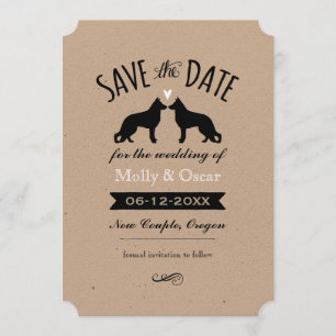 Deutsche Hirten-Silhouetten Hochzeit speichern das Save The Date