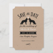 Deutsche Hirten-Silhouetten Hochzeit speichern das Save The Date (Vorderseite)