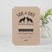 Deutsche Hirten-Silhouetten Hochzeit speichern das Save The Date (Stehend Vorderseite)