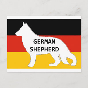 Deutsche Hirtenbezeichnung Silhouette auf der Flag Postkarte
