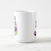Deutsche Hirtenblume Mama Rosa und Gelbe Blumen Kaffeetasse (Mittel)