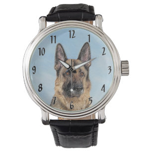 Deutsche Hirtenmalerei - Niedliche Original Hunde- Armbanduhr