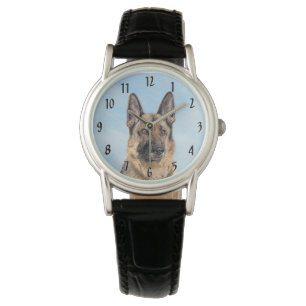 Deutsche Hirtenmalerei - Niedliche Original Hunde- Armbanduhr
