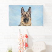 Deutsche Hirtenmalerei - Niedliche Original Hunde- Banner (Insitu)