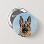 Deutsche Hirtenmalerei - Niedliche Original Hunde- Button (Vorne & Hinten)