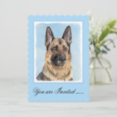 Deutsche Hirtenmalerei - Niedliche Original Hunde- Einladung (Stehend Vorderseite)