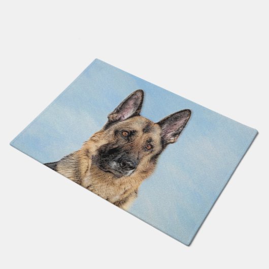 Deutsche Hirtenmalerei - Niedliche Original Hunde- Fußmatte (Schrägansicht)