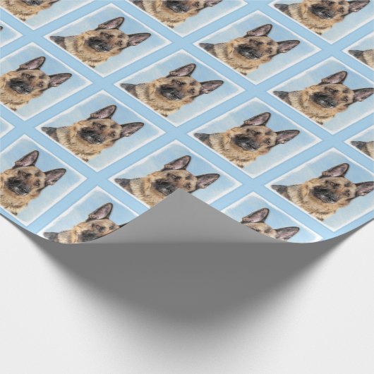 Deutsche Hirtenmalerei - Niedliche Original Hunde- Geschenkpapier (Ecke)