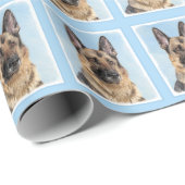 Deutsche Hirtenmalerei - Niedliche Original Hunde- Geschenkpapier (Rolleneckpunkt)