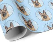 Deutsche Hirtenmalerei - Niedliche Original Hunde- Geschenkpapier (Rolleneckpunkt)