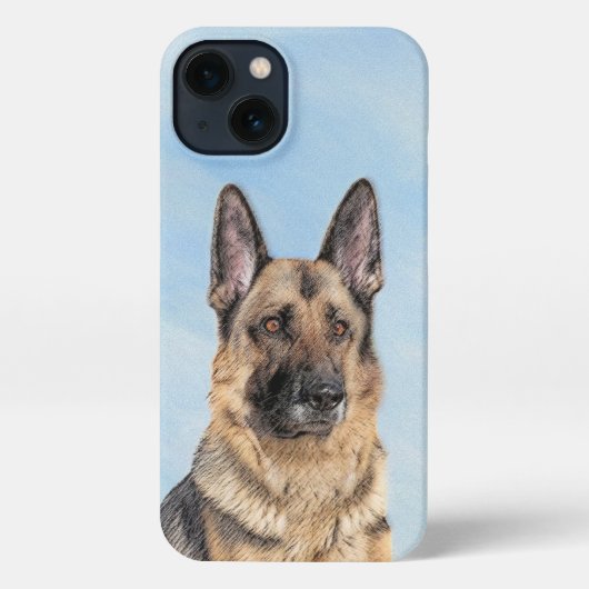 Deutsche Hirtenmalerei - Niedliche Original Hunde- iPhone Hülle (Rückseite)