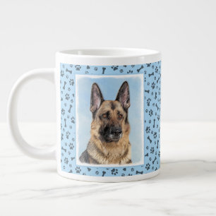 Deutsche Hirtenmalerei - Niedliche Original Hunde- Jumbo-Tasse