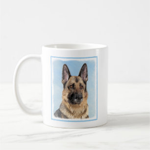 Deutsche Hirtenmalerei - Niedliche Original Hunde- Kaffeetasse