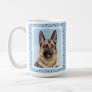 Deutsche Hirtenmalerei - Niedliche Original Hunde- Kaffeetasse