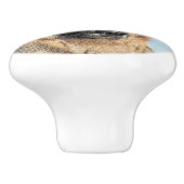 Deutsche Hirtenmalerei - Niedliche Original Hunde- Keramikknauf (Seitenansicht)