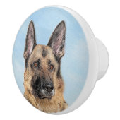 Deutsche Hirtenmalerei - Niedliche Original Hunde- Keramikknauf (Rechts)