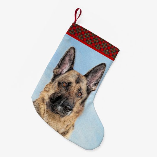 Deutsche Hirtenmalerei - Niedliche Original Hunde- Kleiner Weihnachtsstrumpf (Vorderansicht (hängend))
