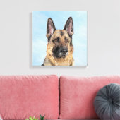 Deutsche Hirtenmalerei - Niedliche Original Hunde- Leinwanddruck (Insitu (Wohnzimmer))