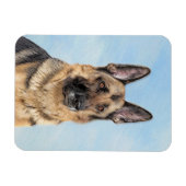 Deutsche Hirtenmalerei - Niedliche Original Hunde- Magnet (Horizontal)