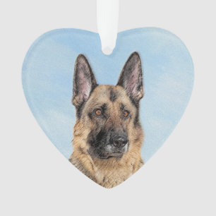 Deutsche Hirtenmalerei - Niedliche Original Hunde- Ornament