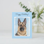 Deutsche Hirtenmalerei - Niedliche Original Hunde- Postkarte (Stehend Vorderseite)