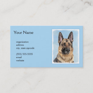 Deutsche Hirtenmalerei - Niedliche Original Hunde- Visitenkarte