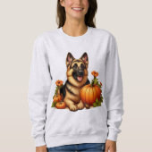 Deutsche Hirtenruhe mit Pumpkins und Blume Sweatshirt (Vorderseite)