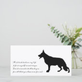 Deutsche Hirtenschwarze Silhouette Dankeskarte (Stehend Vorderseite)