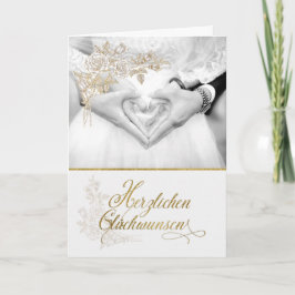 DEUTSCHE Hochzeit Glückwunsch Imitate Gold Leaf Karte