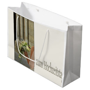 Deutsche Hochzeitsgeschenktasche für Glückwünsche Große Geschenktüte