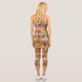 Deutsche Hofkarten Fahnen / Hunde, Hirsche, Falken Capri Leggings (Rückseite)