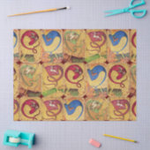 Deutsche Hofkarten Fahnen / Hunde, Hirsche, Falken Seidenpapier (Basteln)