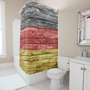 Deutsche Holzflagge Duschvorhang