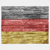 Deutsche Holzflagge Fleecedecke (Vorderseite (Horizontal))