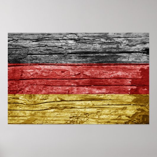 Deutsche Holzflagge Poster (Vorne)