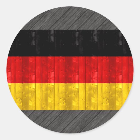 Deutsche Holzflagge Runder Aufkleber (Vorderseite)