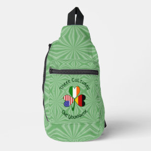 Deutsche Irische Amerikanische Flaggen Kleeblatt P Crossbody Bag