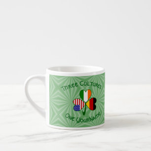 Deutsche Irische USA-Flaggen Shamrock Personalisie Espressotasse
