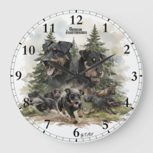 Deutsche Jagdterrier Große Wanduhr