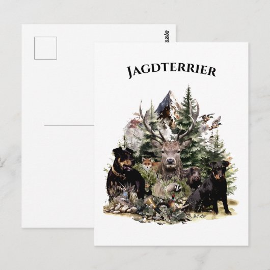 Deutsche Jagdterrier Postkarte (Vorne/Hinten)