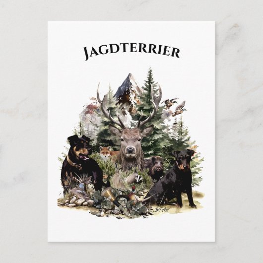 Deutsche Jagdterrier Postkarte (Vorderseite)