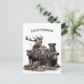 Deutsche Jagdterrier Postkarte (Stehend Vorderseite)