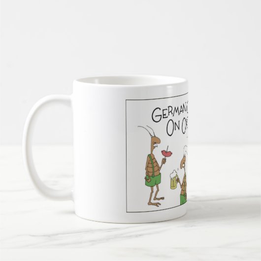 Deutsche Kakerlaken auf Oktoberfest Kaffeetasse (Links)