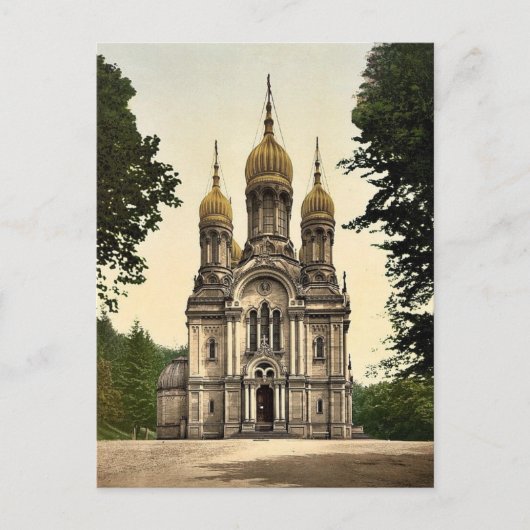 Deutsche Kapelle, Wiesbaden, Hessen-Nassau, Deutsc Postkarte (Vorderseite)