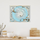 Deutsche Karte des Nordpols (1891) Poster (Küche)