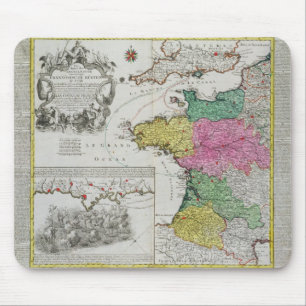 Deutsche Karte, die englische Marineangriffe auf Mousepad