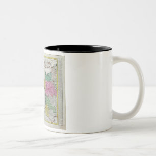 Deutsche Karte, die englische Marineangriffe auf Zweifarbige Tasse